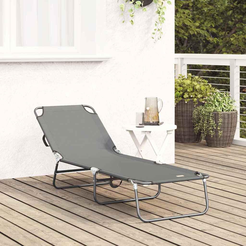 Foldestol Grå 188 x 57 x 86,5 cm Polyester