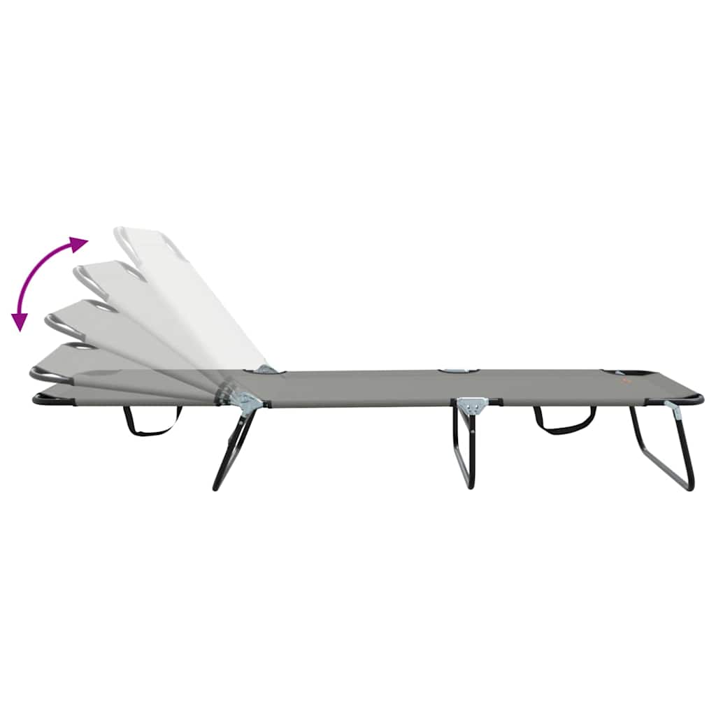 Foldestol Grå 188 x 57 x 86,5 cm Polyester