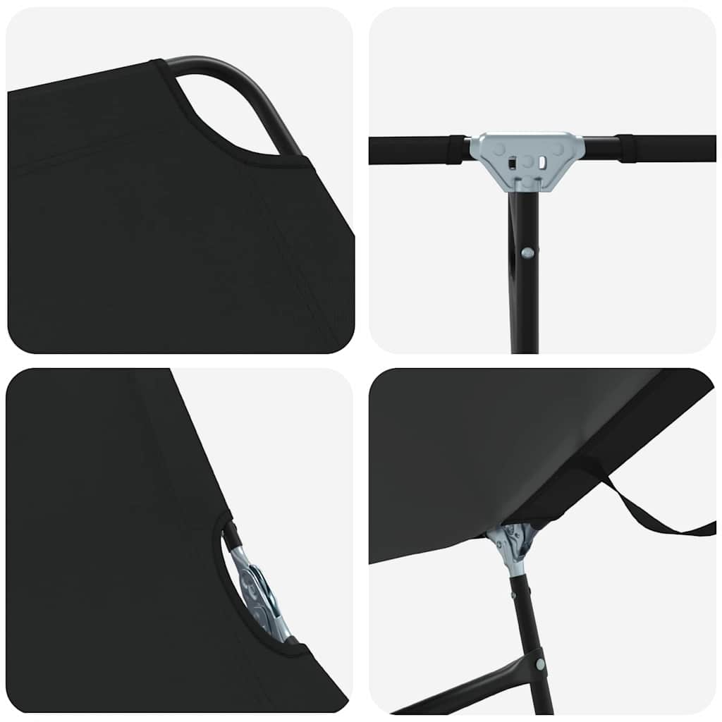 Foldestol 2 stk. Polyester Sort