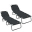Foldestol 2 stk. Polyester Sort