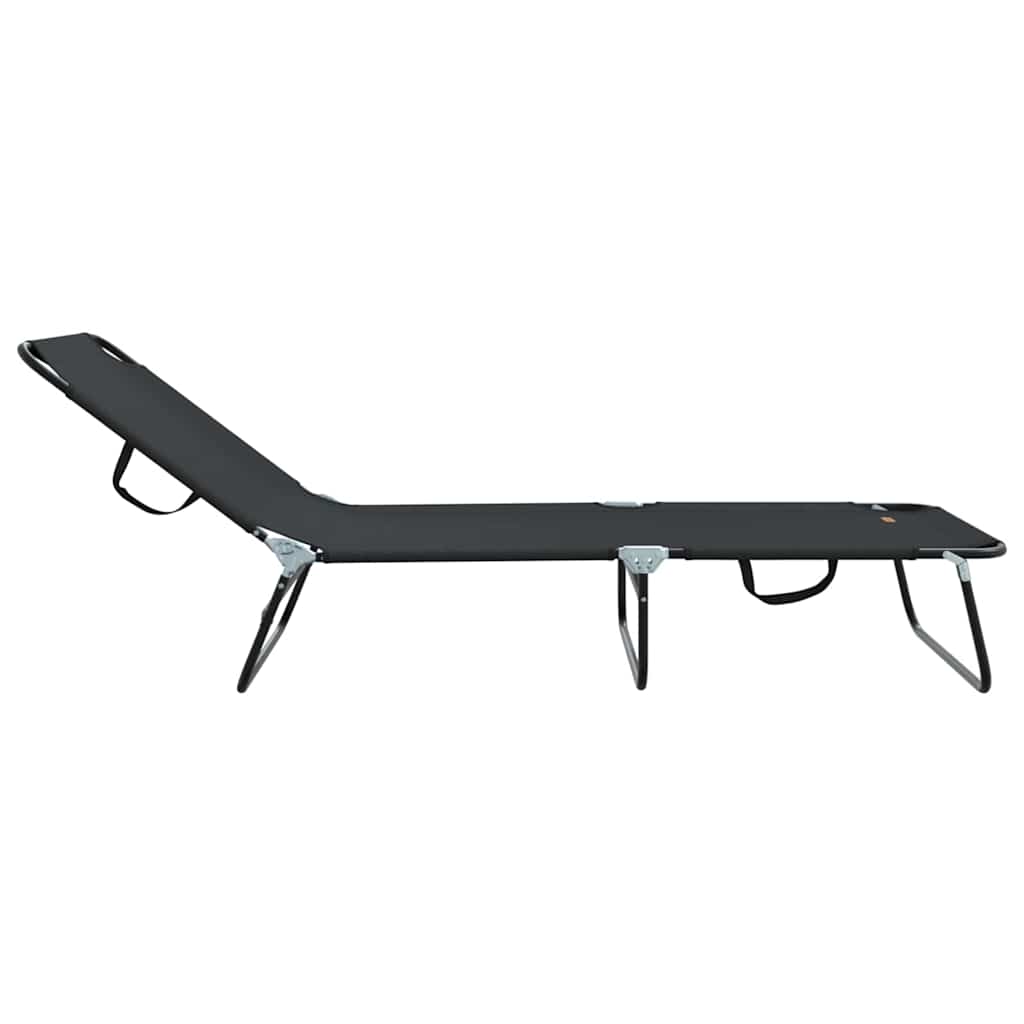 Foldestol 2 stk. Polyester Sort