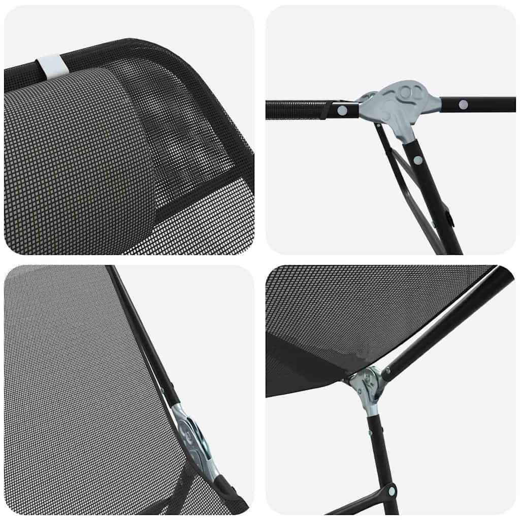 Foldestol Sort 182 x 55 x 85,5 cm Textilene
