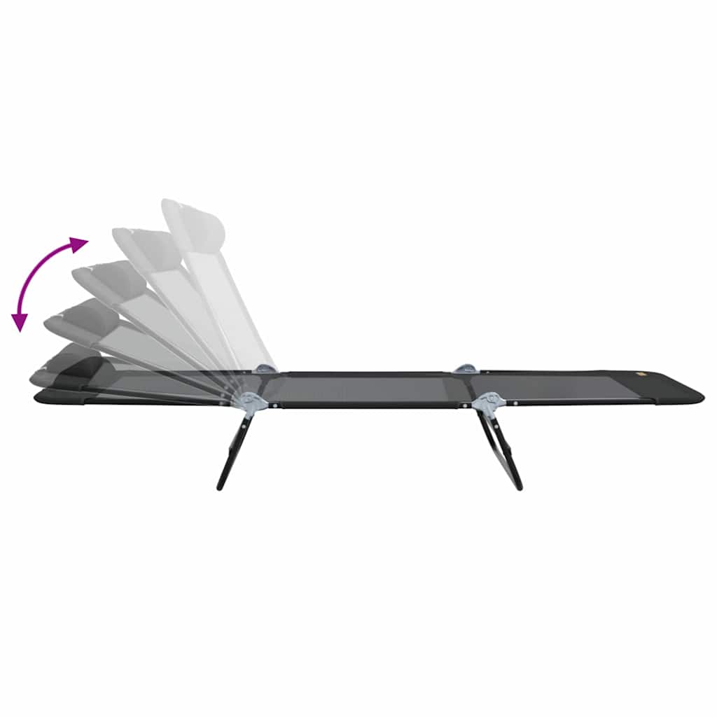 Foldestol Sort 182 x 55 x 85,5 cm Textilene
