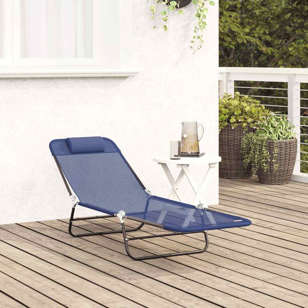 Foldestol Mørkeblå 182 x 55 x 85,5 cm Textilene