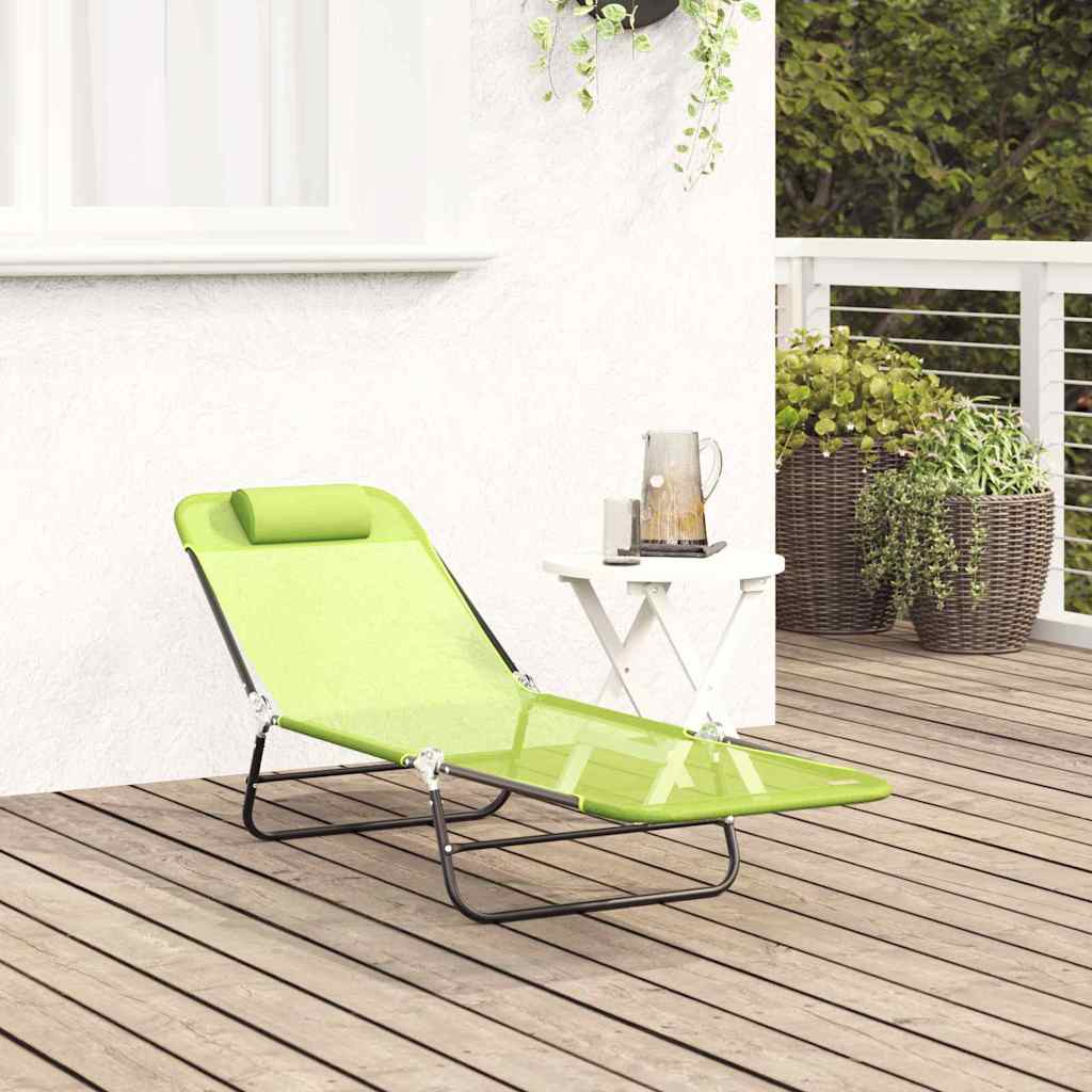 Foldestol Grøn 182 x 55 x 85,5 cm Textilene