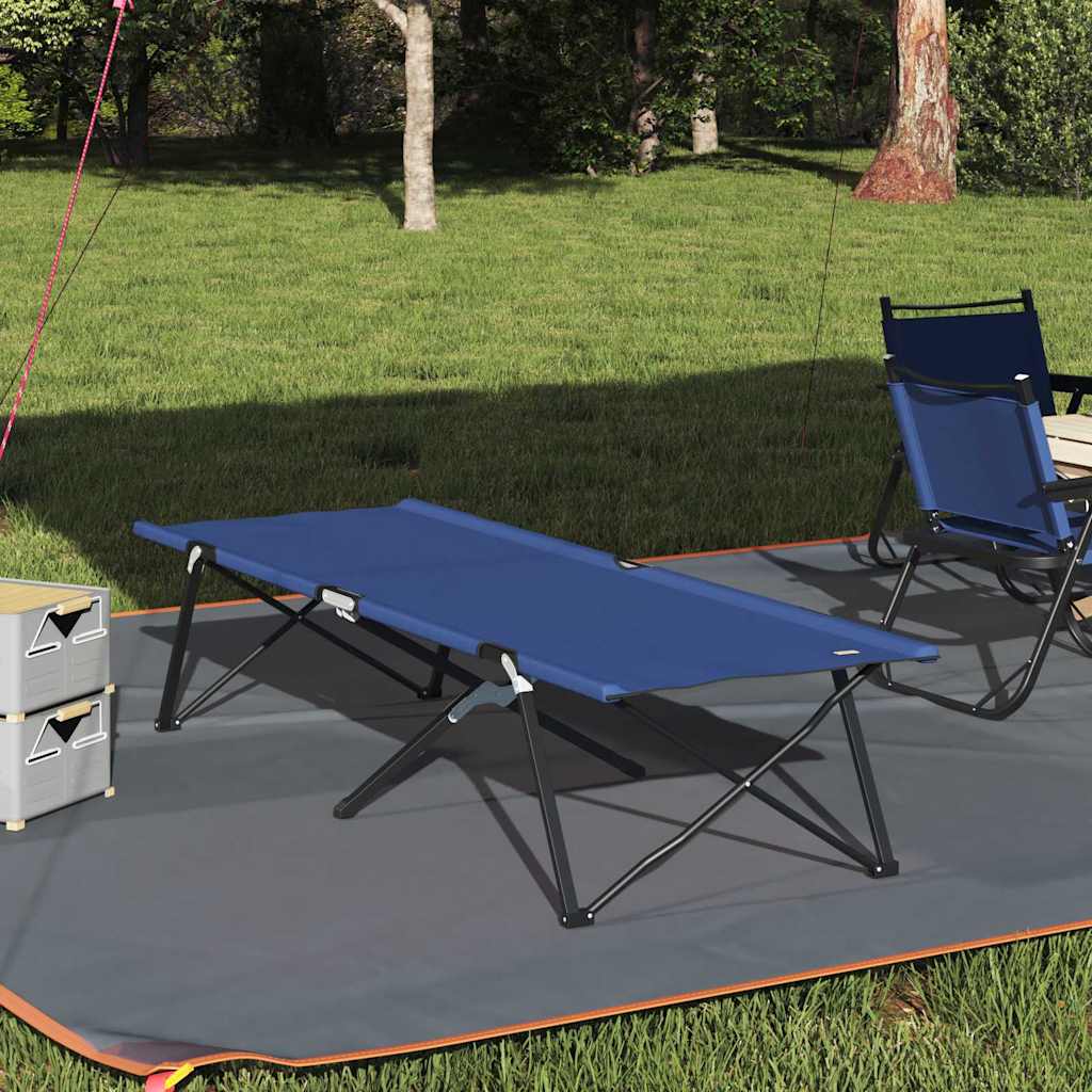 Foldende Camping Seng Blå 206 x 76 x 74 cm Oxford og Stål