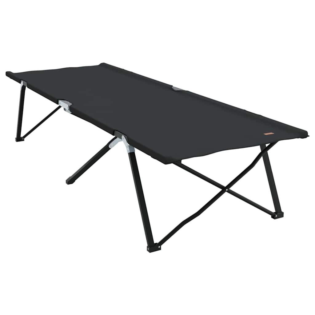 Foldende Camping Seng Sort 206 x 76 x 74 cm Oxford og Stål