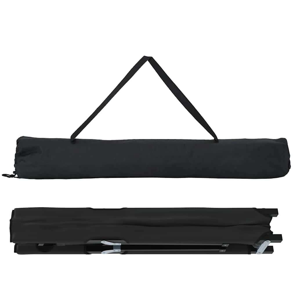 Foldende Camping Seng Sort 206 x 76 x 74 cm Oxford og Stål