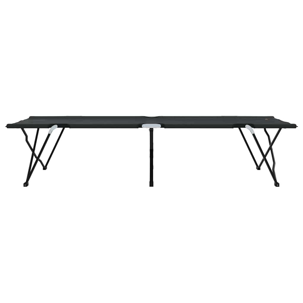 Foldende Camping Seng Sort 206 x 76 x 74 cm Oxford og Stål