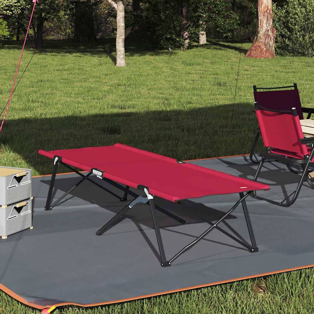 Foldende Camping Seng Rød 206 x 76 x 74 cm Oxford og Stål