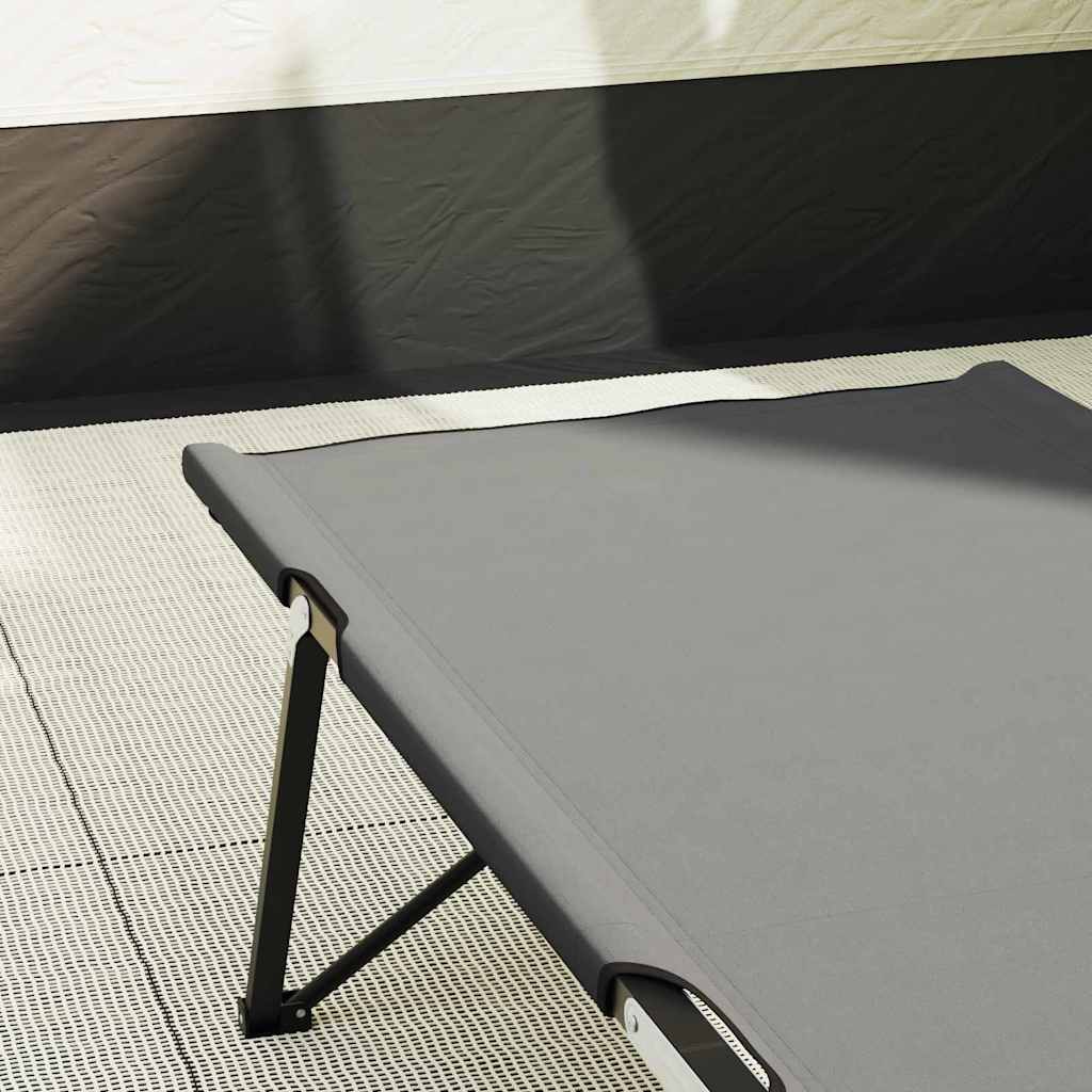 Foldende Camping Seng Grå 206 x 76 x 74 cm Oxford og Stål