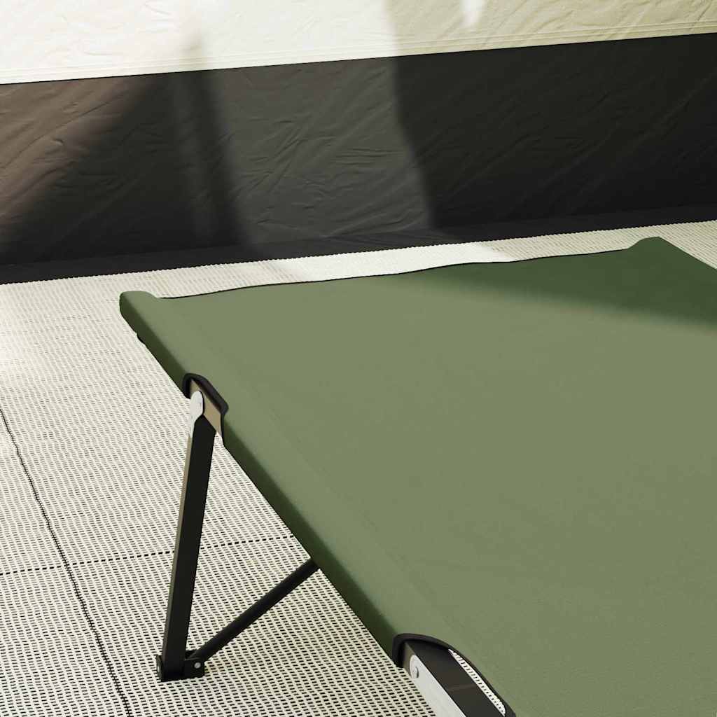 Foldende Camping Seng Grøn 206 x 76 x 74 cm Oxford og Stål
