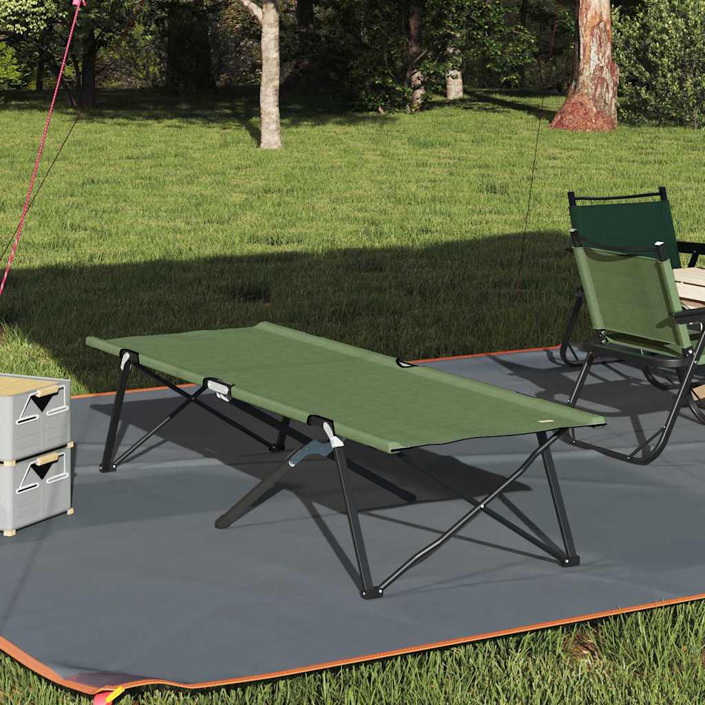 Foldende Camping Seng Grøn 206 x 76 x 74 cm Oxford og Stål