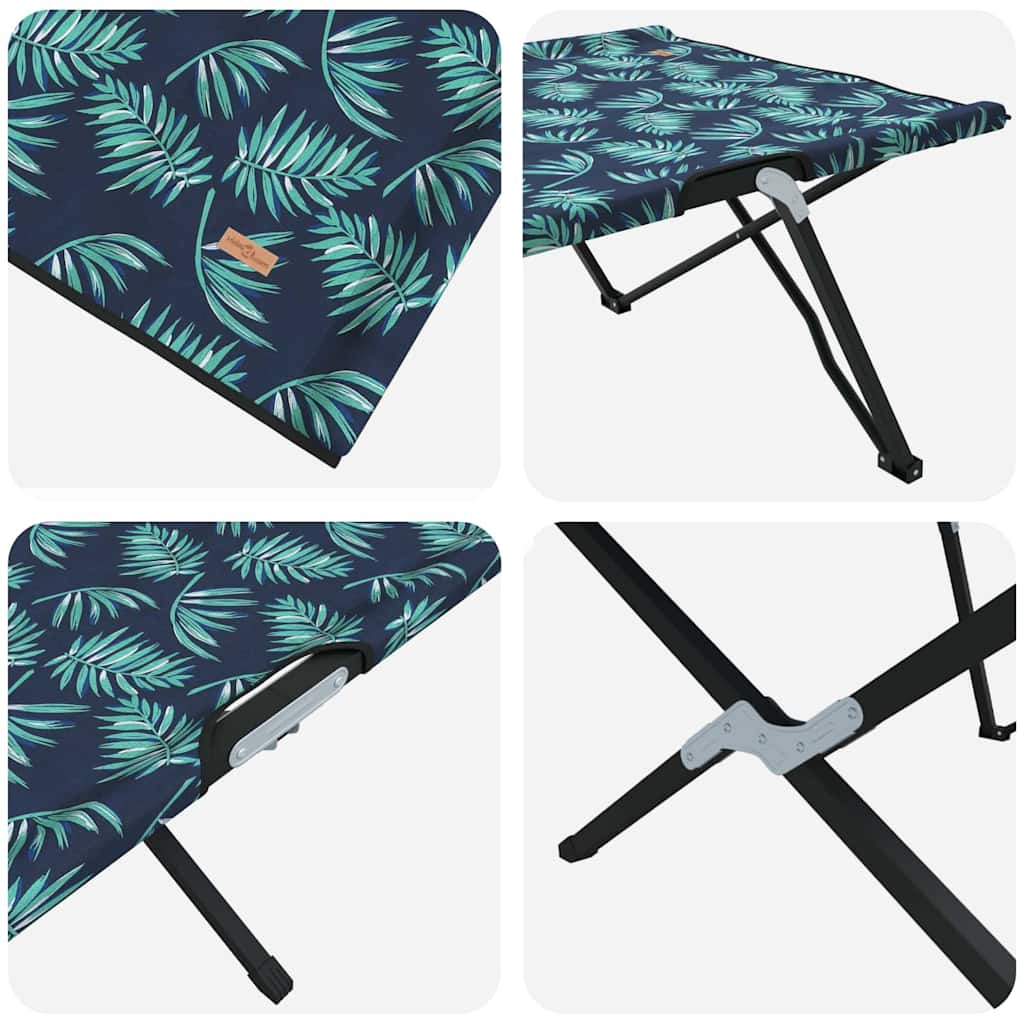Foldende Camping Seng Blad Skov 206 x 76 x 74 cm Oxford og Stål
