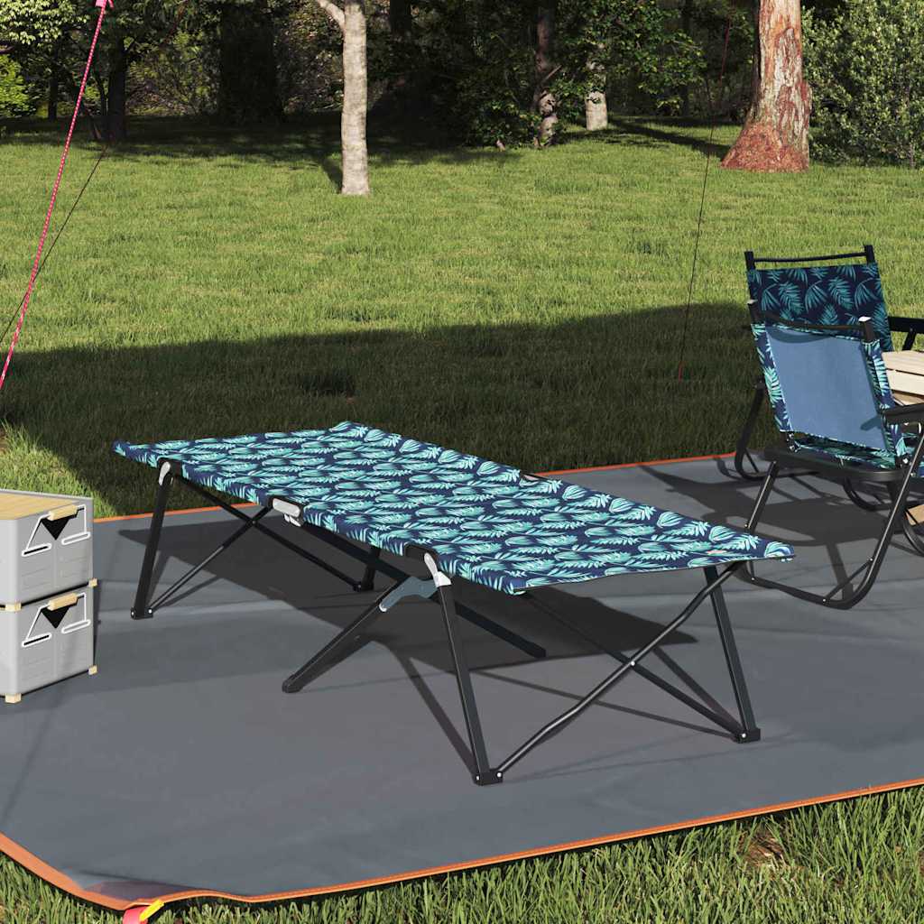 Foldende Camping Seng Blad Skov 206 x 76 x 74 cm Oxford og Stål