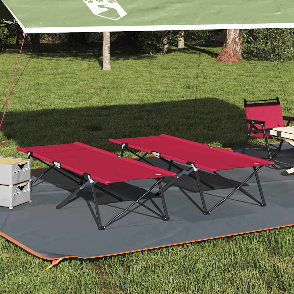 Foldende Camping Seng 2 stk. Rød 206 x 76 x 74 cm