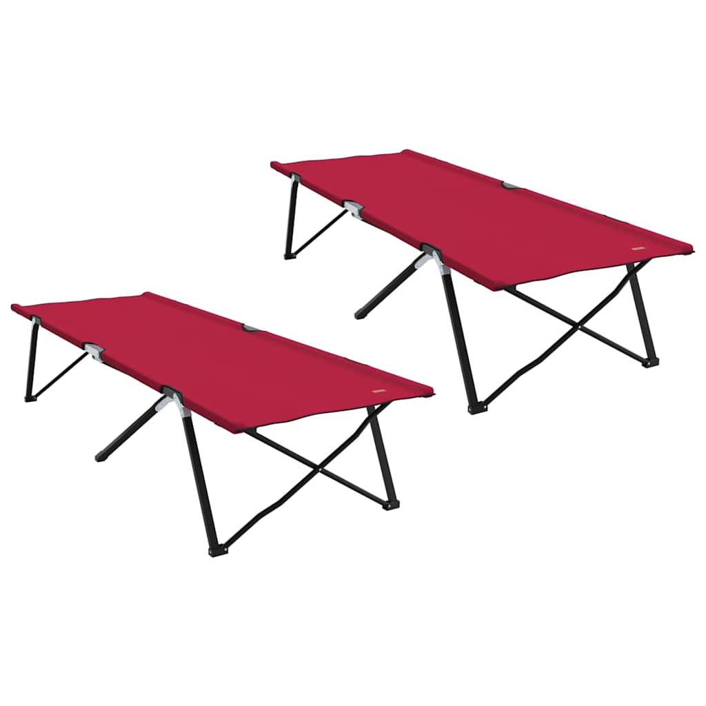 Foldende Camping Seng 2 stk. Rød 206 x 76 x 74 cm