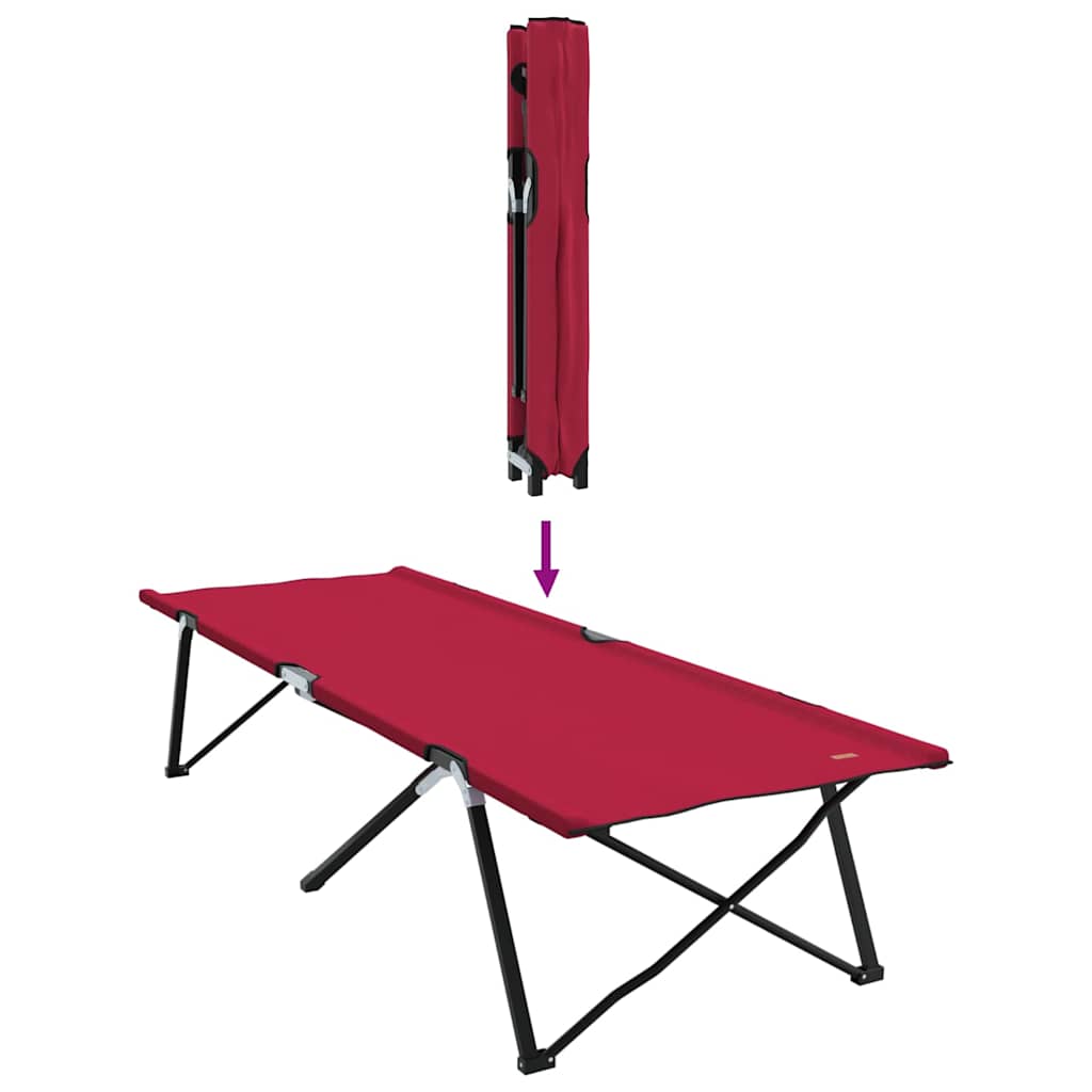 Foldende Camping Seng 2 stk. Rød 206 x 76 x 74 cm