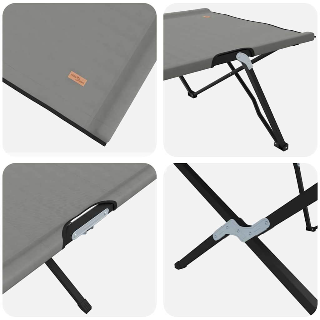 Foldende Camping Seng 2 stk. Grå 206 x 76 x 74 cm