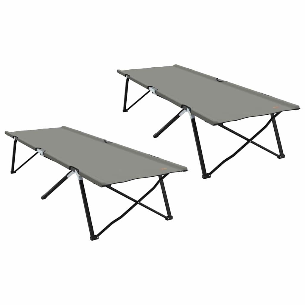 Foldende Camping Seng 2 stk. Grå 206 x 76 x 74 cm