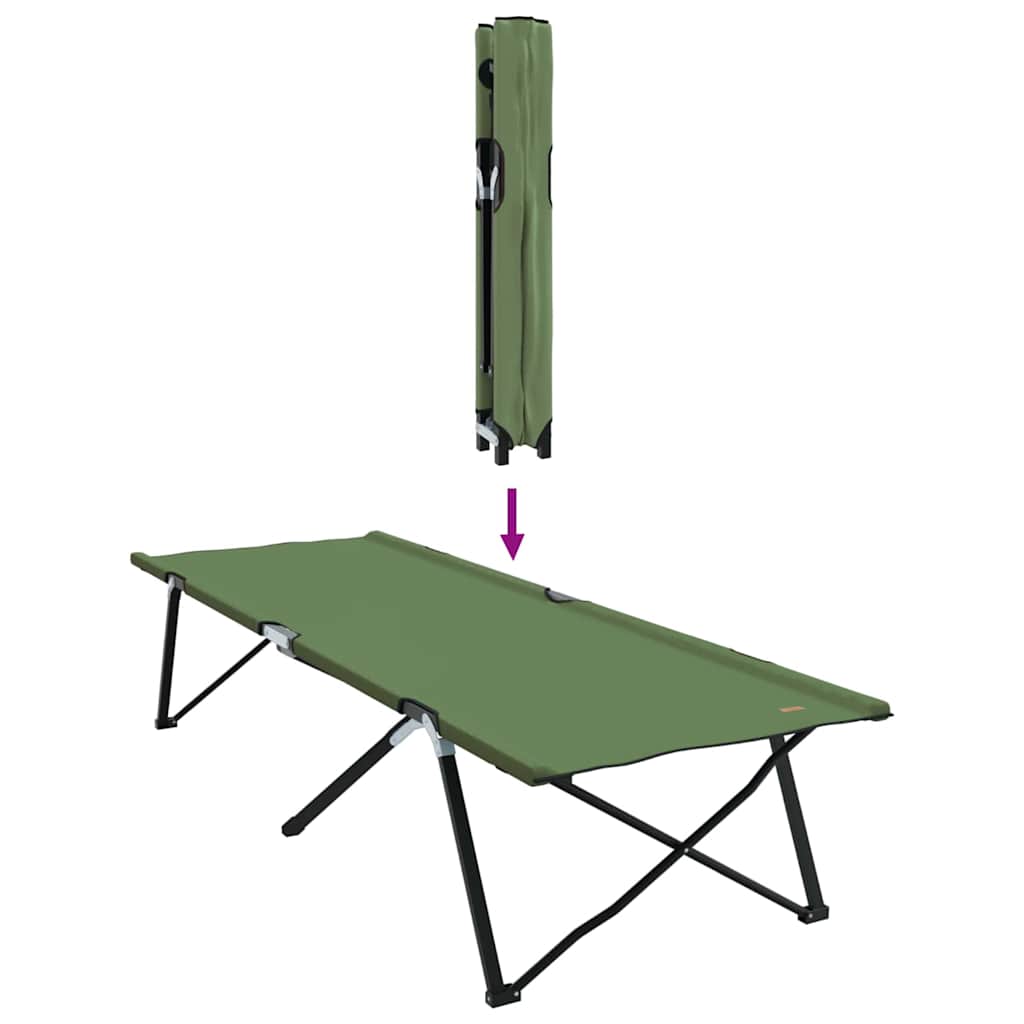 Foldende Camping Seng 2 stk. Grøn 206 x 76 x 74 cm