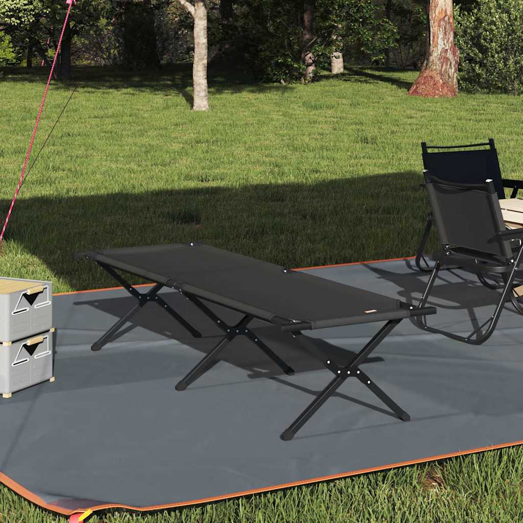 Foldende Camping Seng Sort 193 x 69 x 45 cm Oxford stof