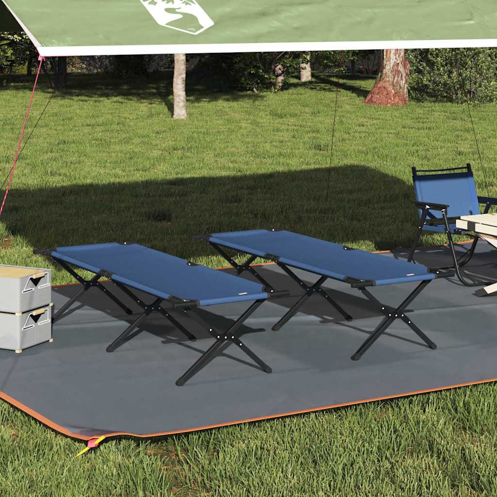 Foldende Camping Seng 2 stk. Blå 193 x 69 x 45 cm Oxford stof