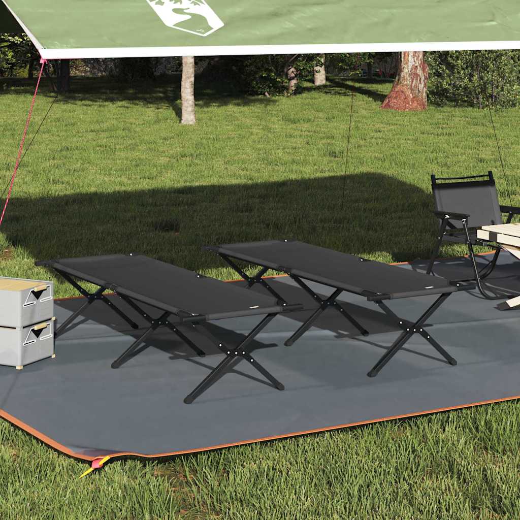Foldende Camping Seng 2 stk. Sort 193 x 69 x 45 cm Oxford stof