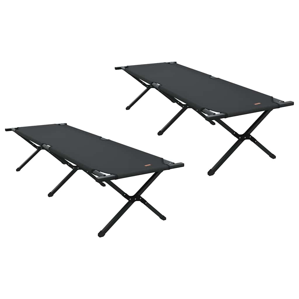 Foldende Camping Seng 2 stk. Sort 193 x 69 x 45 cm Oxford stof