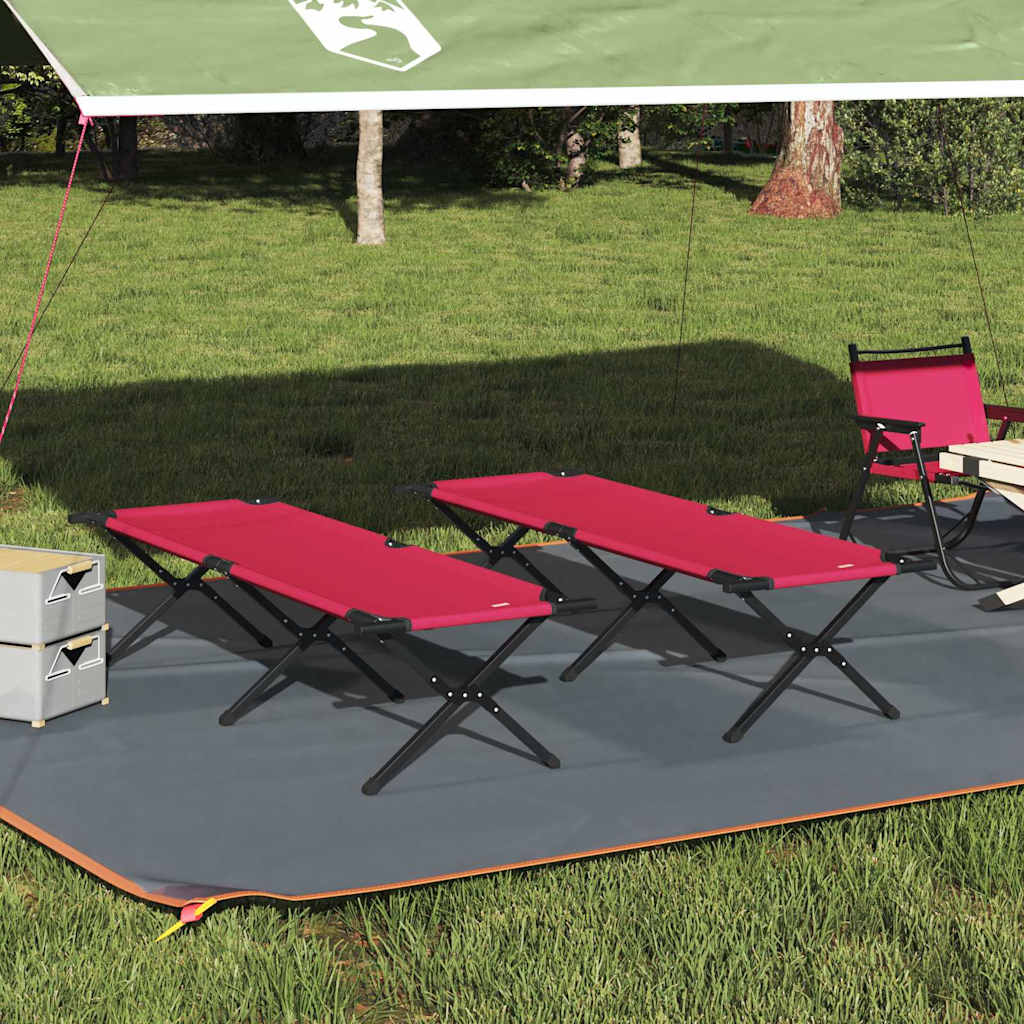 Foldende Camping Seng 2 stk. Rød 193 x 69 x 45 cm Oxford stof