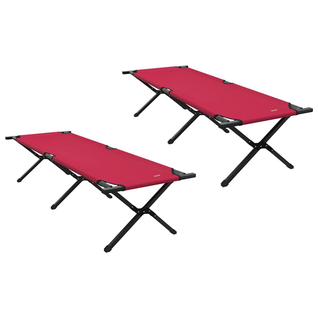 Foldende Camping Seng 2 stk. Rød 193 x 69 x 45 cm Oxford stof