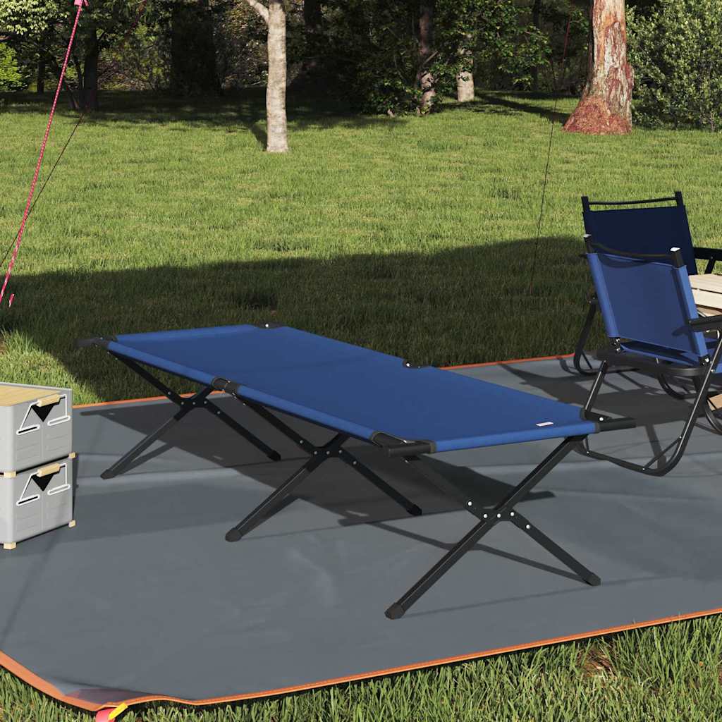 Foldende Camping Seng Blå 210 x 80 x 46 cm Oxford stof