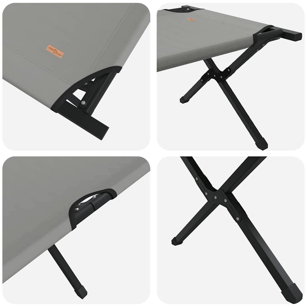 Foldende Camping Seng Grå 210 x 80 x 46 cm Oxford stof