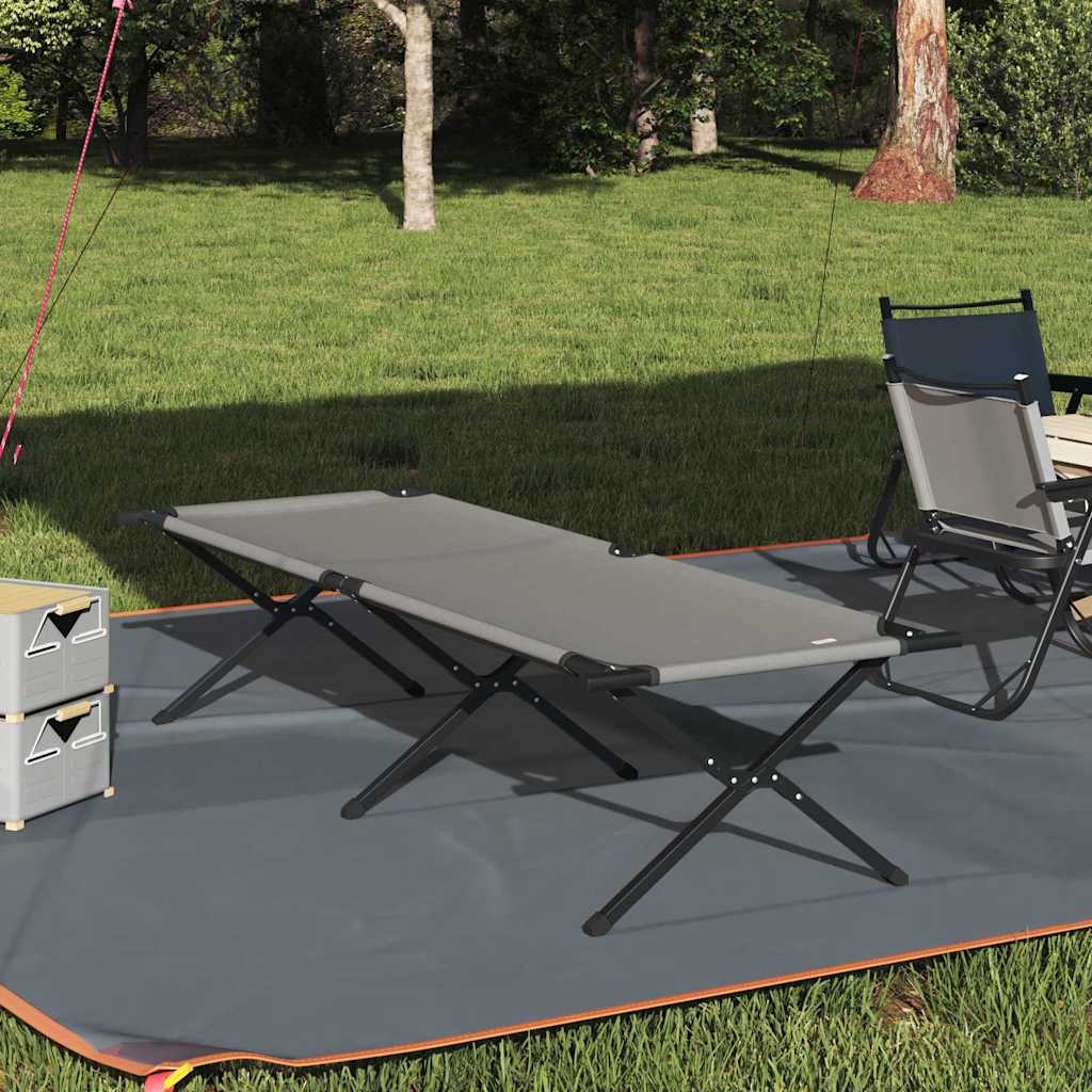Foldende Camping Seng Grå 210 x 80 x 46 cm Oxford stof