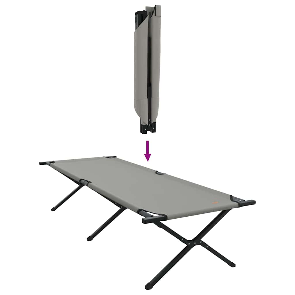 Foldende Camping Seng Grå 210 x 80 x 46 cm Oxford stof