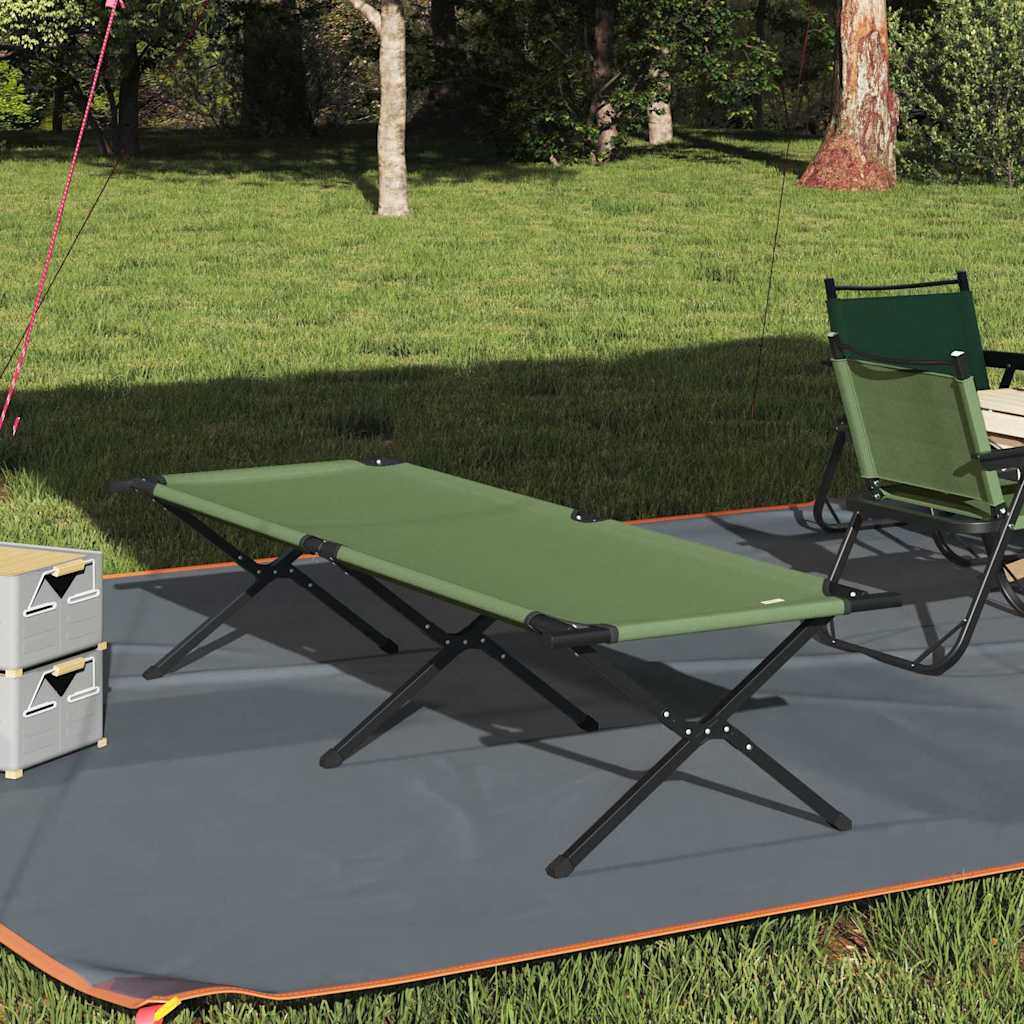 Foldende Camping Seng Grøn 210 x 80 x 46 cm Oxford stof