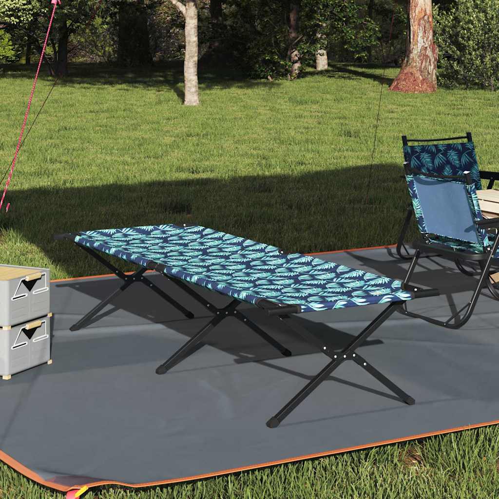 Foldende Camping Seng Blad Skov 210 x 80 x 46 cm Oxford stof