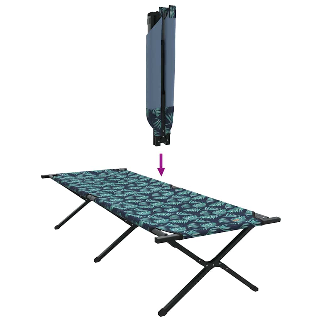 Foldende Camping Seng Blad Skov 210 x 80 x 46 cm Oxford stof