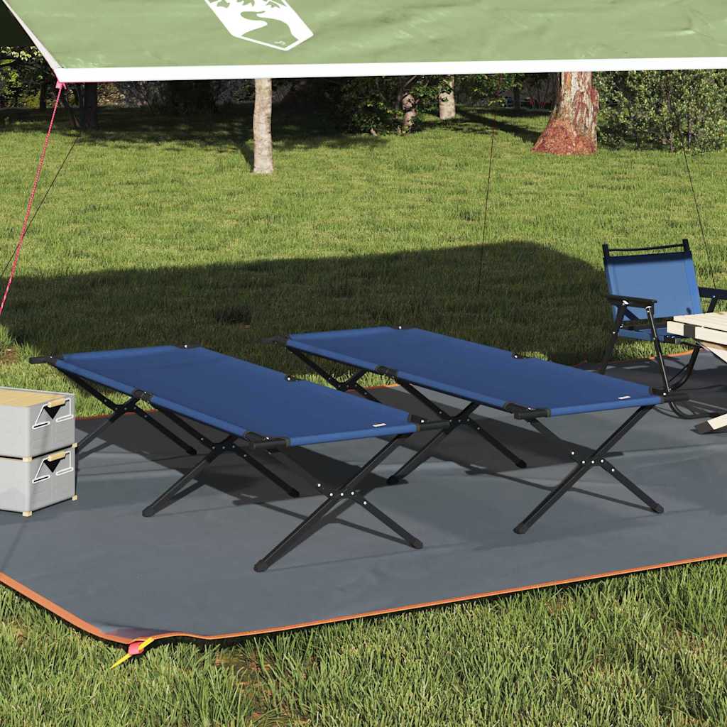 Foldende Camping Seng 2 stk. Blå 210 x 80 x 46 cm Oxford stof