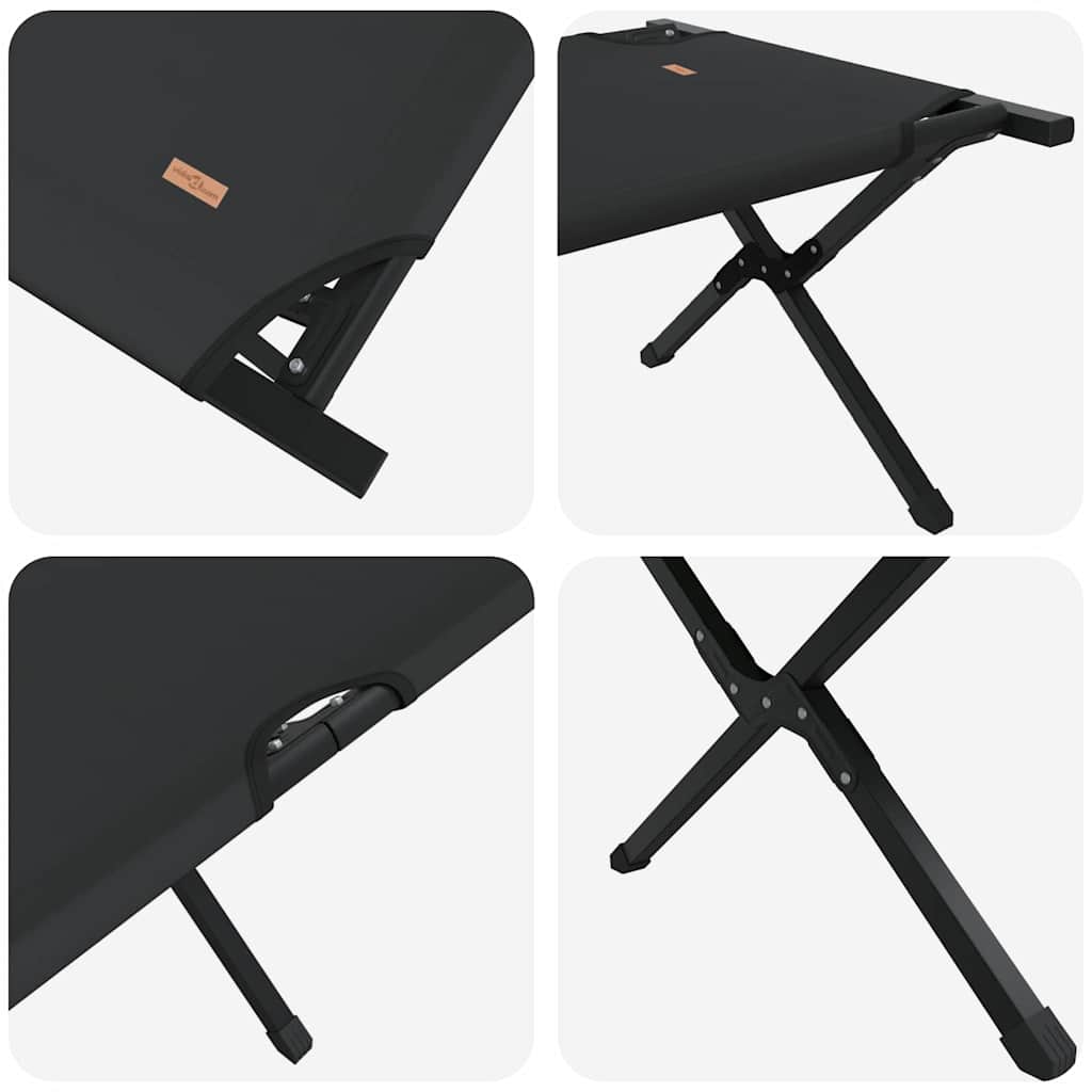 Foldende Camping Seng 2 stk. Sort 210 x 80 x 46 cm Oxford stof