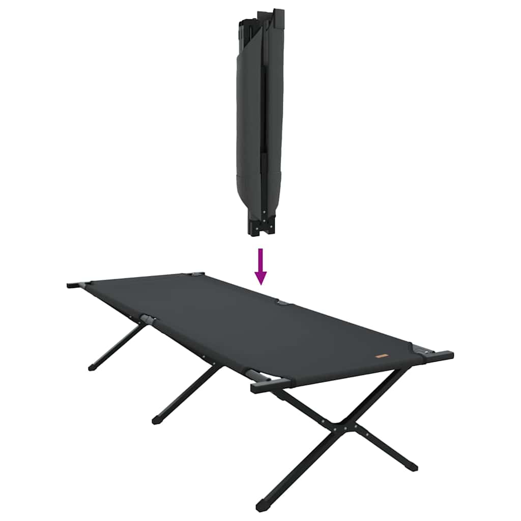 Foldende Camping Seng 2 stk. Sort 210 x 80 x 46 cm Oxford stof
