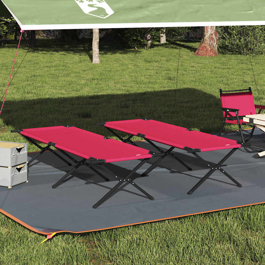 Foldende Camping Seng 2 stk. Rød 210 x 80 x 46 cm Oxford stof