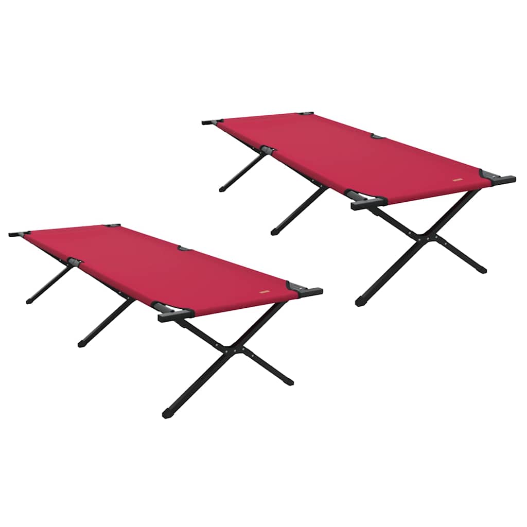 Foldende Camping Seng 2 stk. Rød 210 x 80 x 46 cm Oxford stof