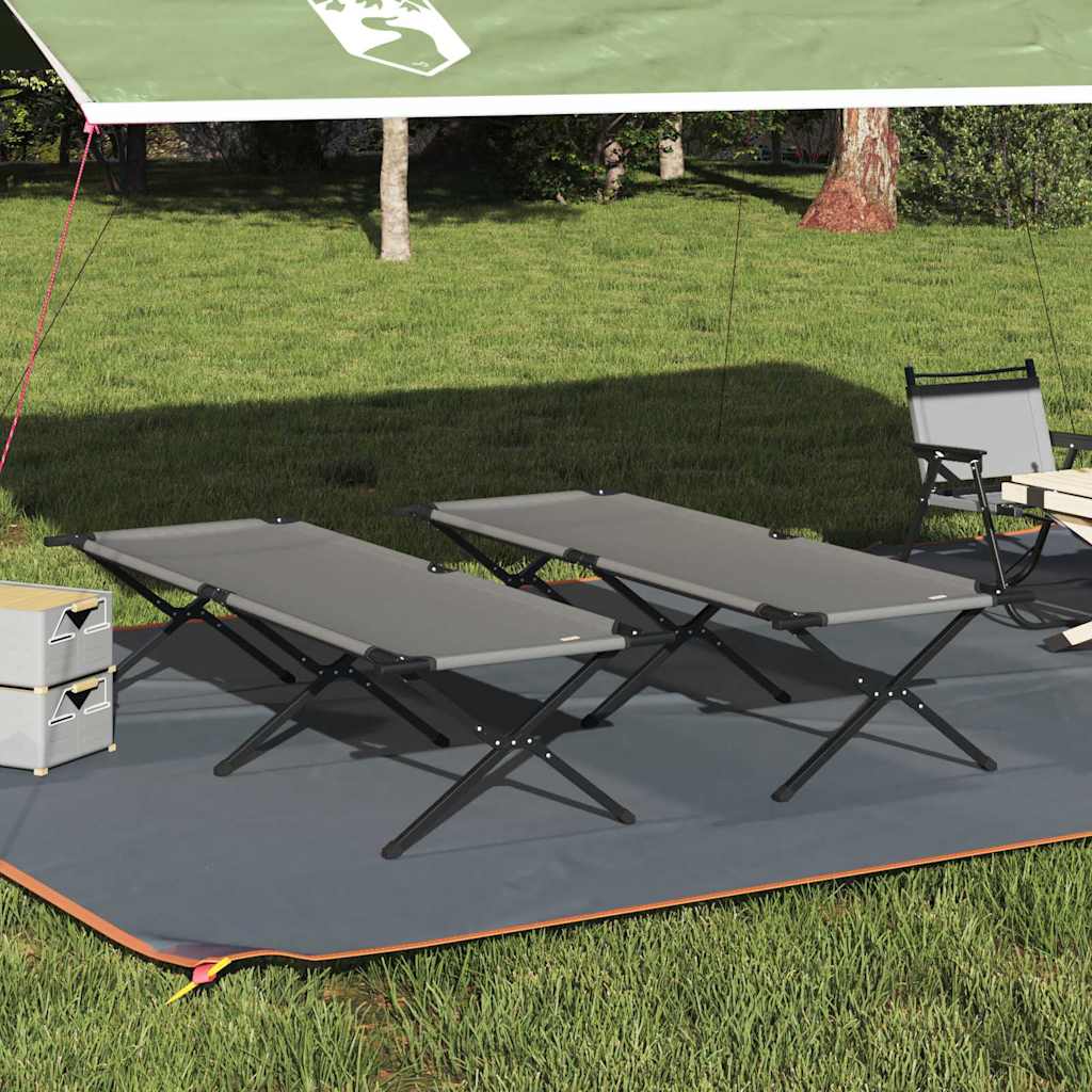 Foldende Camping Seng 2 stk. Grå 210 x 80 x 46 cm Oxford stof