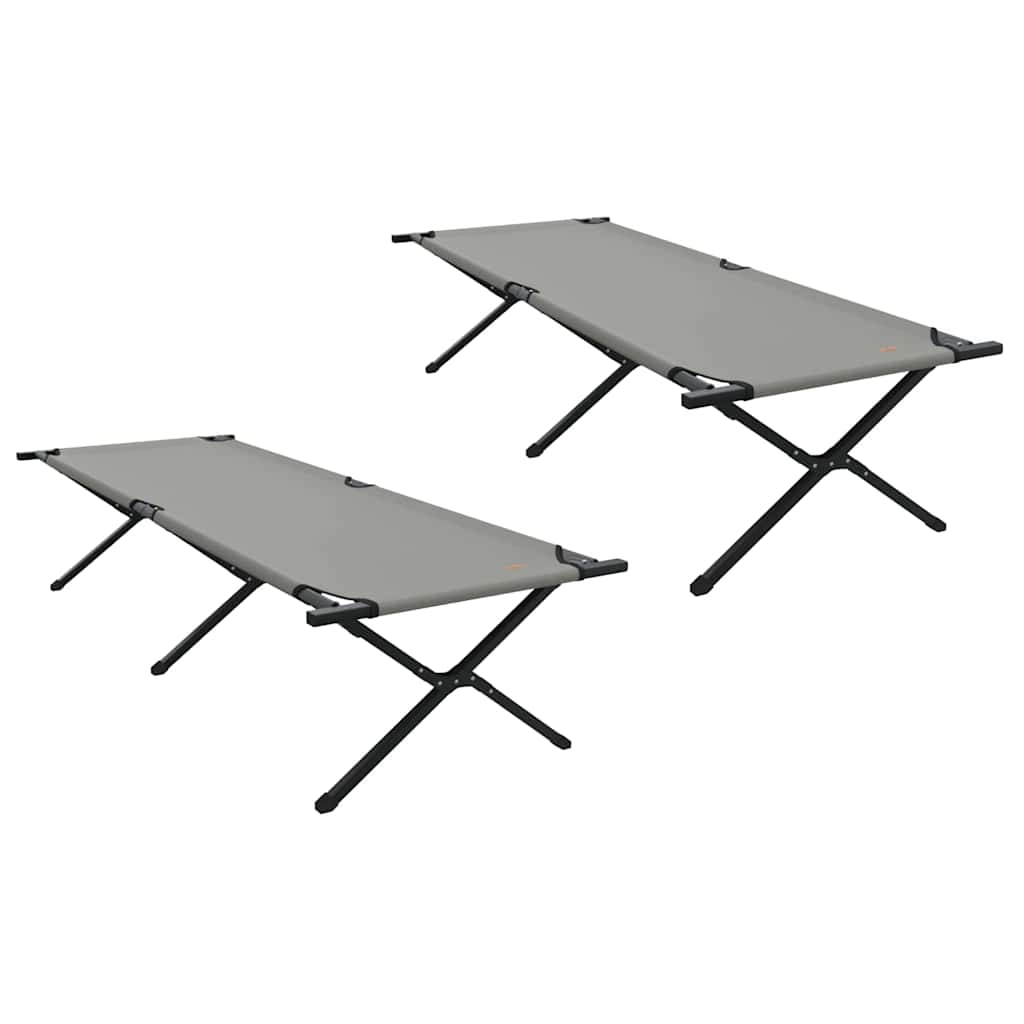 Foldende Camping Seng 2 stk. Grå 210 x 80 x 46 cm Oxford stof