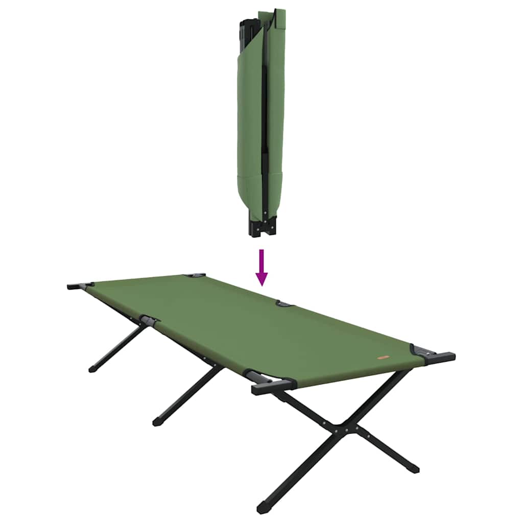 Foldende Camping Seng 2 stk. Grøn 210 x 80 x 46 cm Oxford stof