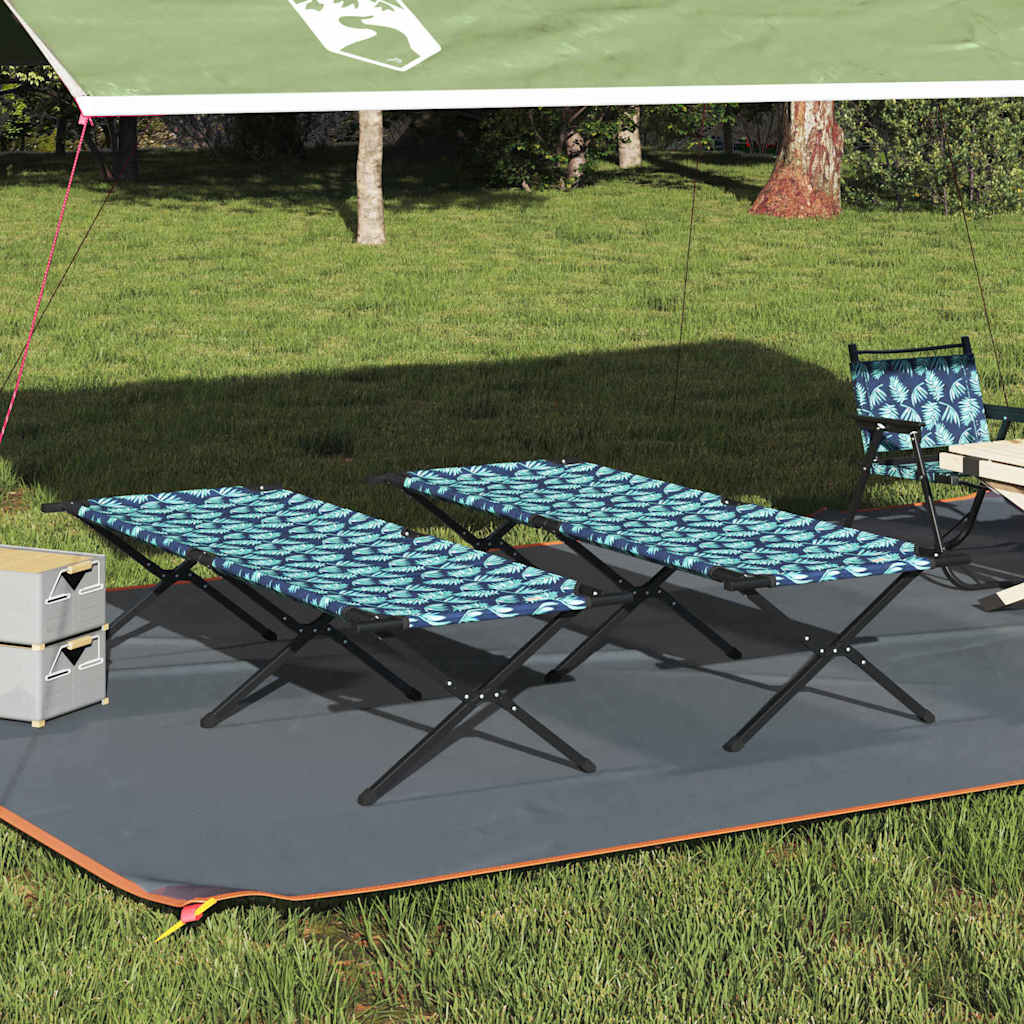 Foldende Camping Seng 2 stk. Skov 210 x 80 x 46 cm Oxford stof