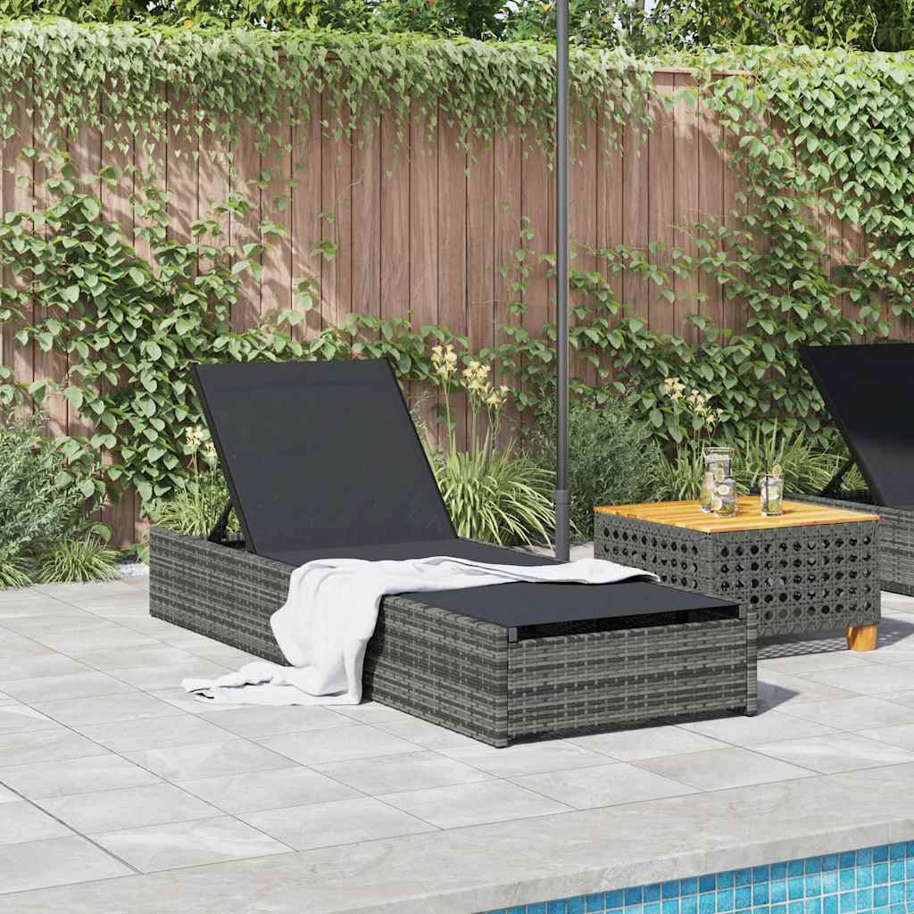 Solstol Grå 200.5 x 70 x 75 cm polyrattan