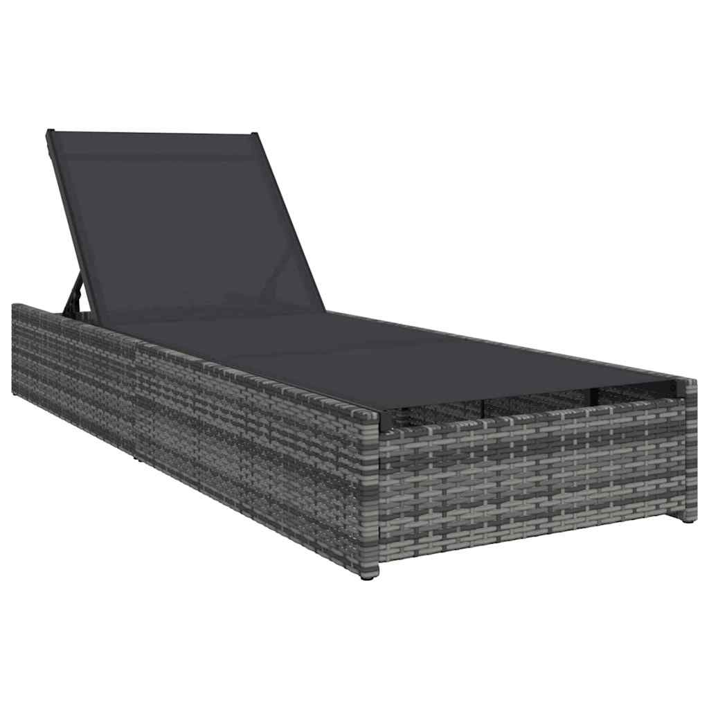 Solstol Grå 200.5 x 70 x 75 cm polyrattan