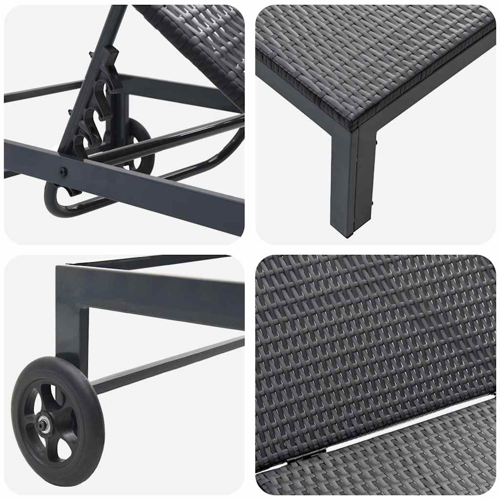 Solseng polyrattan Sort